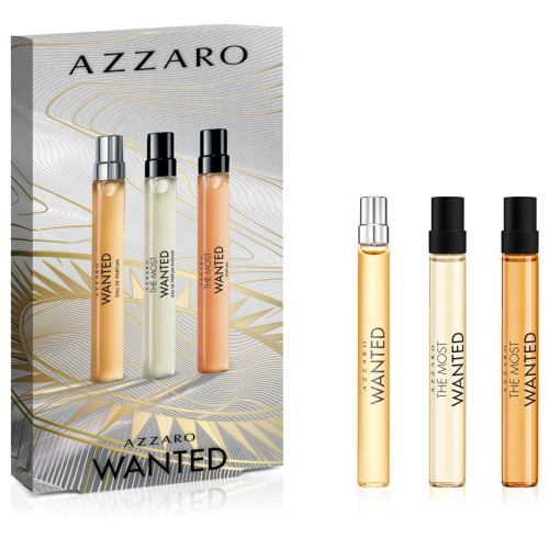 AZZARO 3 PCS SET FOR MEN: WANTED 0.33 EAU DE PARFUM SPRAY + THE MOST WANTED 0.33 EAU DE PARFUM SPRAY INTENSE + THE MOST WANTED 0.33 PARFUM SPRAY
