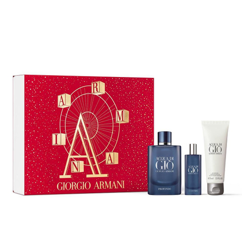 ACQUA DI GIO PROFONDO 3 PCS SET: 4.2 EAU DE PARFUM SPRAY + 0.5 EAU DE PARFUM SPRAY + 2.5 BODY SHAMPOO (HARD)