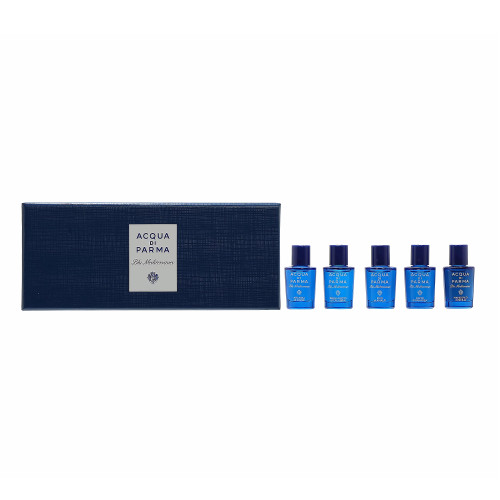 ACQUA DI PARMA BLU MEDITERRANEO 5 X 0.16 EAU DE TOILETTE MINI SET: ARANCIA DI CAPRI + BERGAMOTTO DI CALABRIA + FICO DI AMALFI + MIRTO DI PANAREA + MANDORLO DI SICILIA ACQUA DI PARMA BLU MEDITERRANEO 5 X 0.16 EAU DE TOILETTE MINI SET: ARANCIA DI CAPRI + BERGAMOTTO DI CALABRIA + FICO DI AMALFI + MIRTO DI PANAREA + MANDORLO DI SICILIA