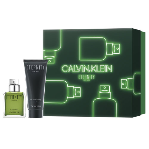 CALVIN KLEIN ETERNITY 2 PCS SET FOR MEN: 1.7 EAU DE PARFUM SPRAY + 3.3 HAIR & BODY WASH