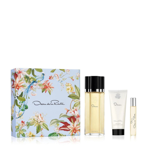 OSCAR DE LA RENTA 3 PCS SET FOR WOMEN: 3.4 EAU DE TOILETTE SPRAY + 0.5 EAU DE TOILETTE SPRAY + 3.4 BODY LOTION