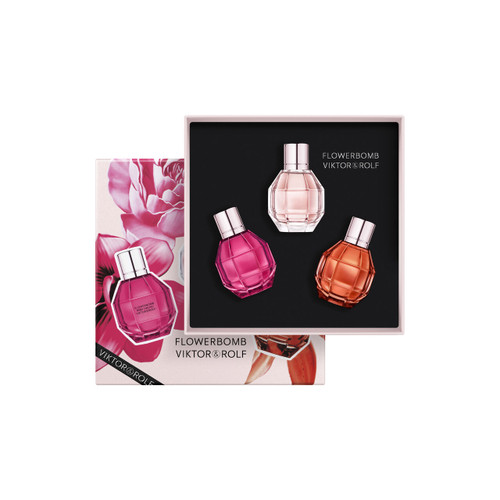 VIKTOR & ROLF 3 * 7 ML EAU DE PARFUM MINI SET FOR WOMEN: FLOWEROMB + FLOWERBOMB RUBY ORCHID + FLOWERBOMB TIGER LILY