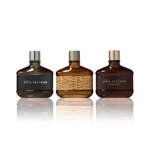JOHN VARVATOS 3 * 15 ML EAU DE TOILETTE MINI SET FOR MEN: HERITAGE + ARTISAN + VINTAGE
