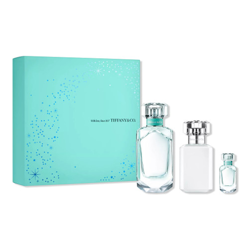 TIFFANY & CO. 3 PCS SET FOR WOMEN: 2.5 EAU DE PARFUM SPRAY + 5 ML EAU DE PARFUM MINI + 3.3 BODY LOTION