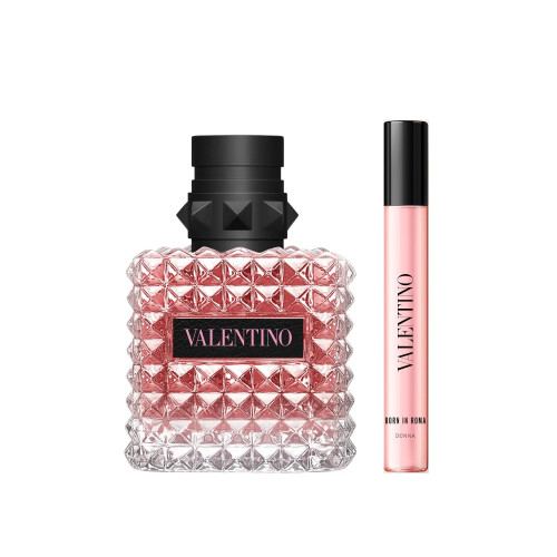 VALENTINO DONNA BORN IN ROMA 2 PCS SET FOR WOMEN: 3.4 EAU DE PARFUM SPRAY + 0.33 EAU DE PARFUM SPRAY