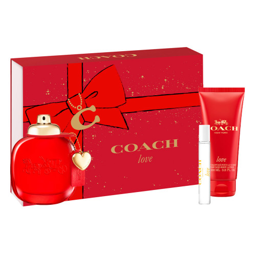 COACH LOVE 3 PCS SET FOR WOMEN: 3 OZ EAU DE PARFUM SPRAY + 0.25 EAU DE PARFUM SPRAY + 3.3 BODY LOTION