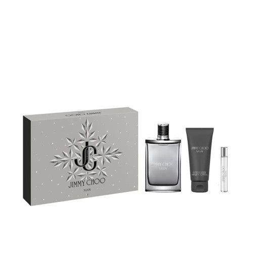 JIMMY CHOO MAN 3 PCS SET: 3.3 EAU DE TOILETTE SPRAY + 0.25 EAU DE TOILETTE SPRAY + 3.3 SHOWER GEL..