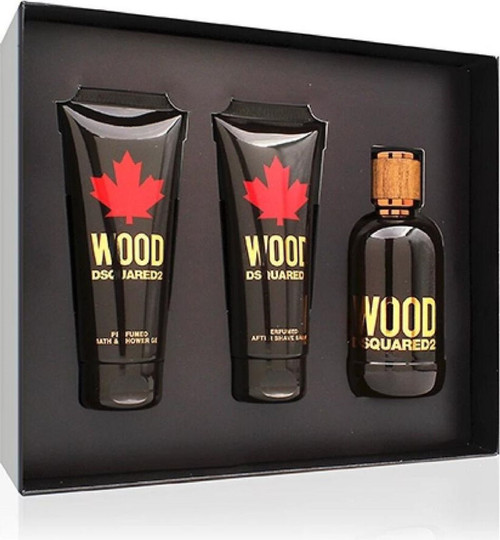 DSQUARED2 WOOD 3 PCS SET FOR MEN: 3.4 EAU DE TOILETTE SPRAY + 3.4 SHOWER GEL + 3.4 AFTER SHAVE
