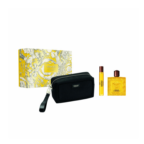 VERSACE EROS ENERGY 3 PCS SET FOR MEN: 3.4 EAU DE PARFUM SPRAY + 0.3 EAU DE PARFUM SPRAY + POUCH