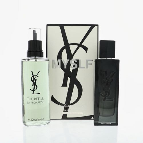 YSL MYSLF 2 PCS SET FOR MEN: 2 OZ EAU DE PARFUM SPRAY + 5 OZ EAU DE PARFUM REFILL