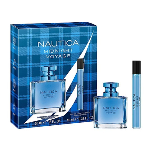 NAUTICA MIDNIGHT VOYAGE 2 PCS SET FOR MEN: 1.6 EAU DE TOILETTE SPRAY + 0.33 EAU DE TOILETTE SPRAY