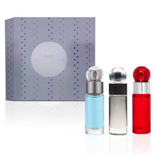 PERRY ELLIS 3 * 1 OZ EAU DE TOILETTE SPRAY SET FOR MEN: 360 + 360 RED + RESERVE