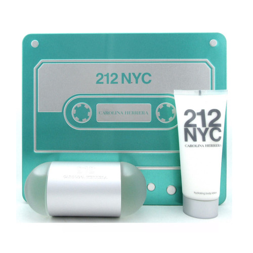 CAROLINA HERRERA 212 2 PCS SET FOR WOMEN: 3.4 EAU DE TOILETTE SPRAY + 3.4 BODY LOTION