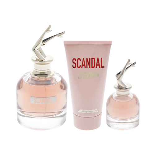 JEAN PAUL GAULTIER SCANDAL 3 PCS SET FOR WOMEN: 2.7 EAU DE PARFUM SPRAY + 2.5 BODY LOTION + 0.33 EAU DE PARFUM TRAVEL SPRAY