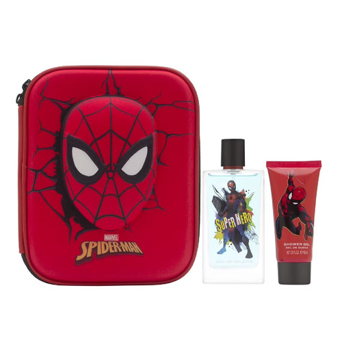 DISNEY MARVEL SPIDERMAN 3 PCS SET: 1.7 EAU DE TOILETTE SPRAY + 3.4 SHOWER GEL + TOILETRY BAG