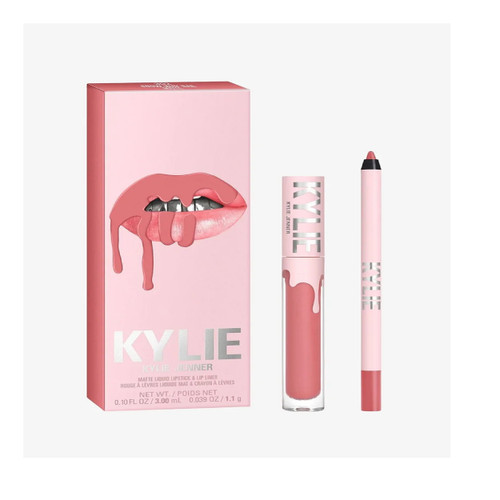 KYLIE JENNER MATTE LIP KIT #302 SNOW WAY BAE 2 PCS SET: 0.10 MATTE LIQUID LIPSTICK + 0.03 PENCIL LIP LINER