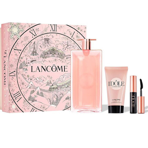 LANCOME IDOLE 3 PCS SET FOR WOMEN: 3.4 EAU DE PARFUM SPRAY + 0.34 EAU DE PARFUM TRAVEL SPRAY + 0.06 MINI LASH SET