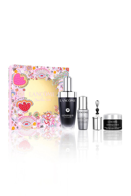 LANCOME GENIFIQUE ULTIMATE 3 PCS SERUM SET FOR WOMEN: 1.7 GENIFIQUE ULTIMATE FACE SERUM + 0.34 TRAVEL SIZED GENIFIQUE SERUM + 0.16 EYE CREAM