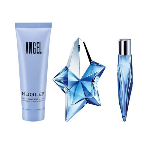 ANGEL 3 PCS SET FOR WOMEN: 3.4 EAU DE PARFUM SPRAY + 0.34 EAU DE PARFUM TRAVEL SPRAY + 1.6 BODY LOTION