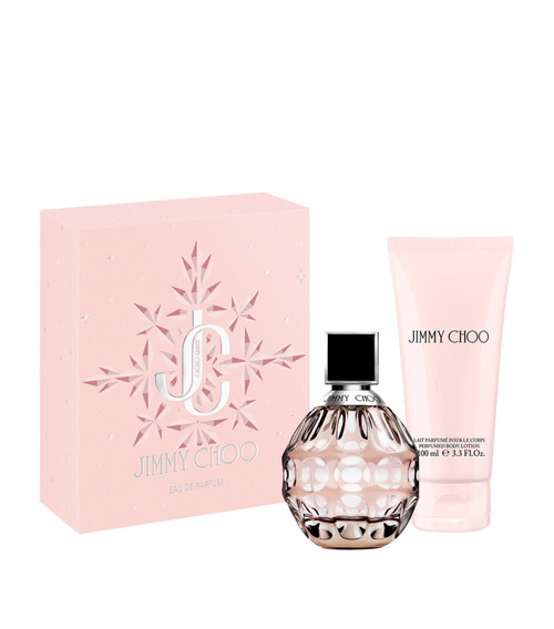 JIMMY CHOO 2 PCS SET FOR WOMEN: 2 OZ EAU DE PARFUM SPRAY + 3.3 BODY LOTION.