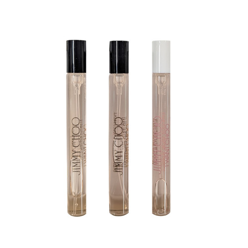 JIMMY CHOO I WANT CHOO 3 PCS SET FOR WOMEN: 0.33 EAU DE PARFUM SPRAY + LE PARFUM 0.33 PARFUM SPRAY + WITH LOVE 0.33 EAU DE PARFUM SPRAY