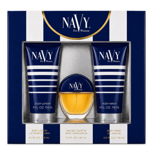 NAVY 3 PCS SET FOR WOMEN: 1.5 EAU DE TOILETTE SPRAY + 4 OZ BODY LOTION + 4 OZ BODY WASH
