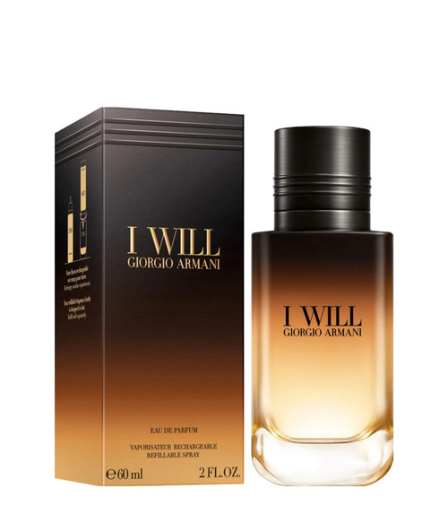 ARMANI I WILL 2 OZ EAU DE PARFUM SPRAY FOR MEN REFILLABLE
