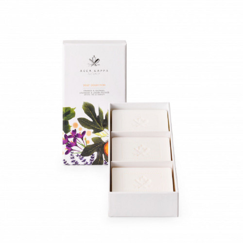 ACCA KAPPA SOAP 3 PCS SET: 3X5.3 (WHITE FIG & HONEY LAVENDER & LINDEN FLOWER ORANGE & SAFFRON)