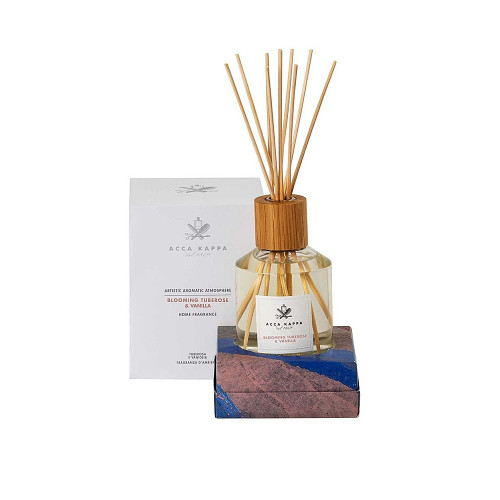 ACCA KAPPA BLOOMING TUBEROSE & VANILLA GIFT SET: 8.4 HOME DIFFUSER WITH STICKS + 16.9 REFILL + WOODEN REEDS