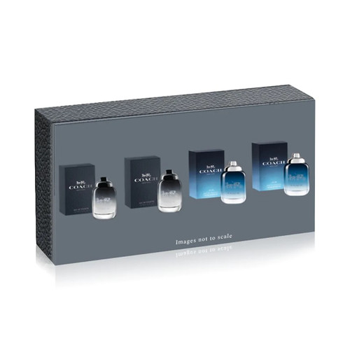 COACH 4 X 4.5 ML EAU DE TOILETTE MINI SET FOR MEN: 2 X COACH + 2 X BLUE