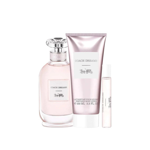 COACH DREAMS 3 PCS SET FOR WOMEN: 3 OZ EAU DE PARFUM + 3.4 BODY LOTION + 0.25 EAU DE PARFUM