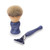 ACCA KAPPA SHAVING 2 PCS SET IN BLUE: SYNTHETIC SHAVING BRUSH + "MACH 3" RAZOR