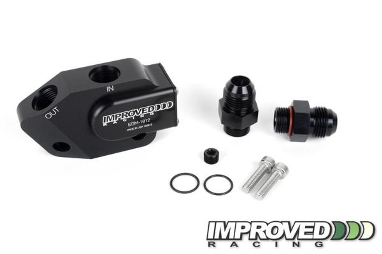 10AN Improved Racing EGM-106 Low-Profile Oil Cooler Adapter for GM LS Engines 
