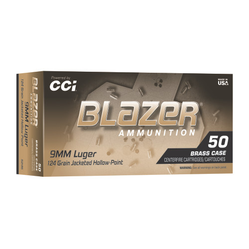 CCI BLAZER BRASS 9MM 124G JHP 50 Rounds