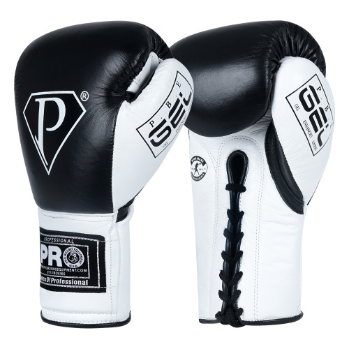 PRO GEL Boxing Gloves -Black
Designed close at hand Professional boxers, the PRO GEL Boxing Gloves absolutely the traditional design that boxing fanatic dream of. Crafted with Pride of high quality top-grain cowhide leather with soft, pillowy puncher’s glove GEL knuckle padding. Silklike  perfect lining lets your hands slide into place while its full lace palm ensures a custom, tight, and protective fit.

GEL Layered knuckle padding distributed perfectly to provide the best protection 
Crafted totally of soft bendable top-grain cowhide leather
Full palm closure ensures a custom, tight, protective fit
Silklike interior nylon lining keeps your hands cool
Perfect for sparring, heavy bags, and professional training