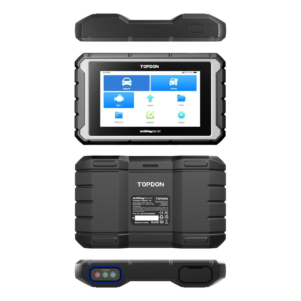 Topdon ArtiDiag900BT - 7" Bluetooth Scan Tool w/Serv Functions & Bi-Directional