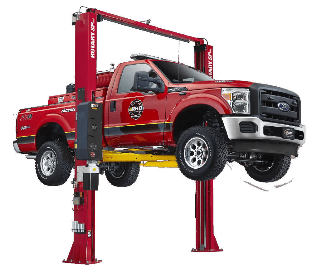 Rotary SPO12 12,000 lb. ALI Certified Two-Post Symmetric Lift |  3-Stage Arms with Truck Adapters
