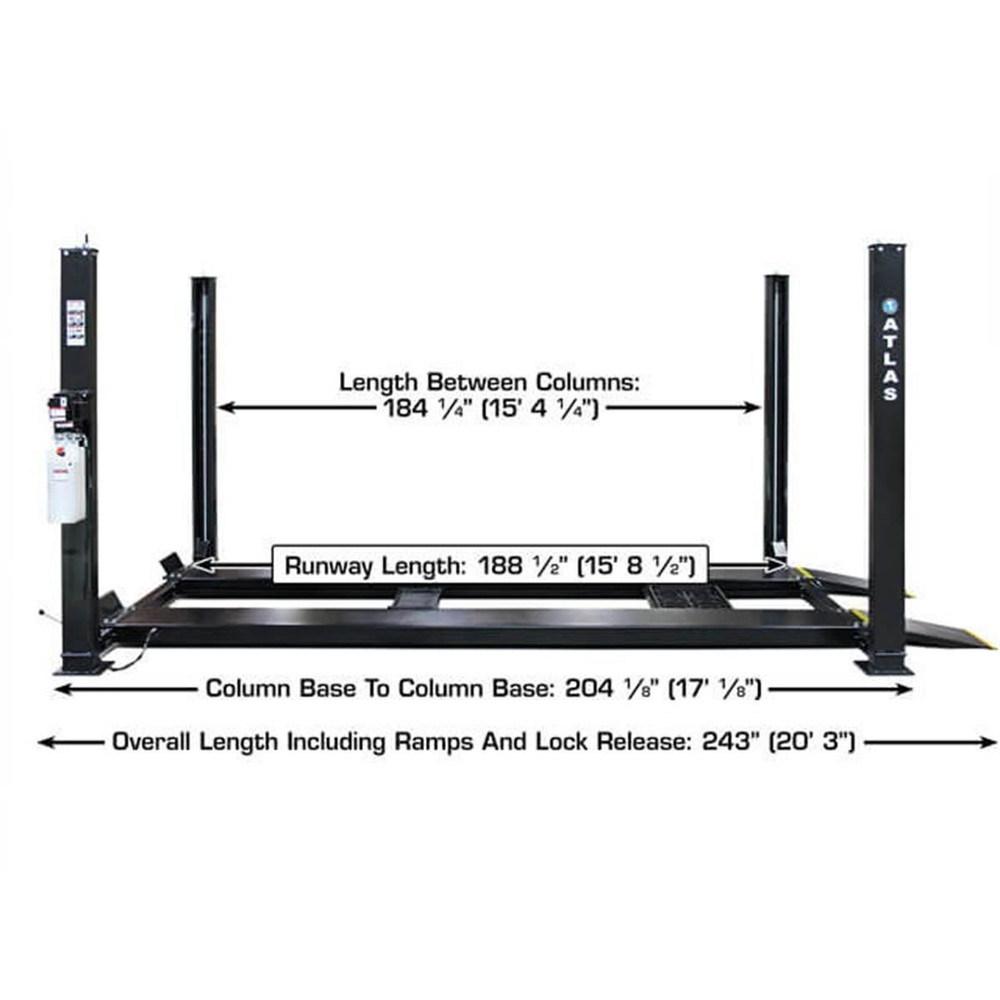 Atlas ALI Certified APEX9 4-Post Lift + RJ6 Rolling Bridge Jacks Combo Atlas ALI Certified APEX9 4-Post Lift + RJ6 Rolling Bridge Jacks Combo