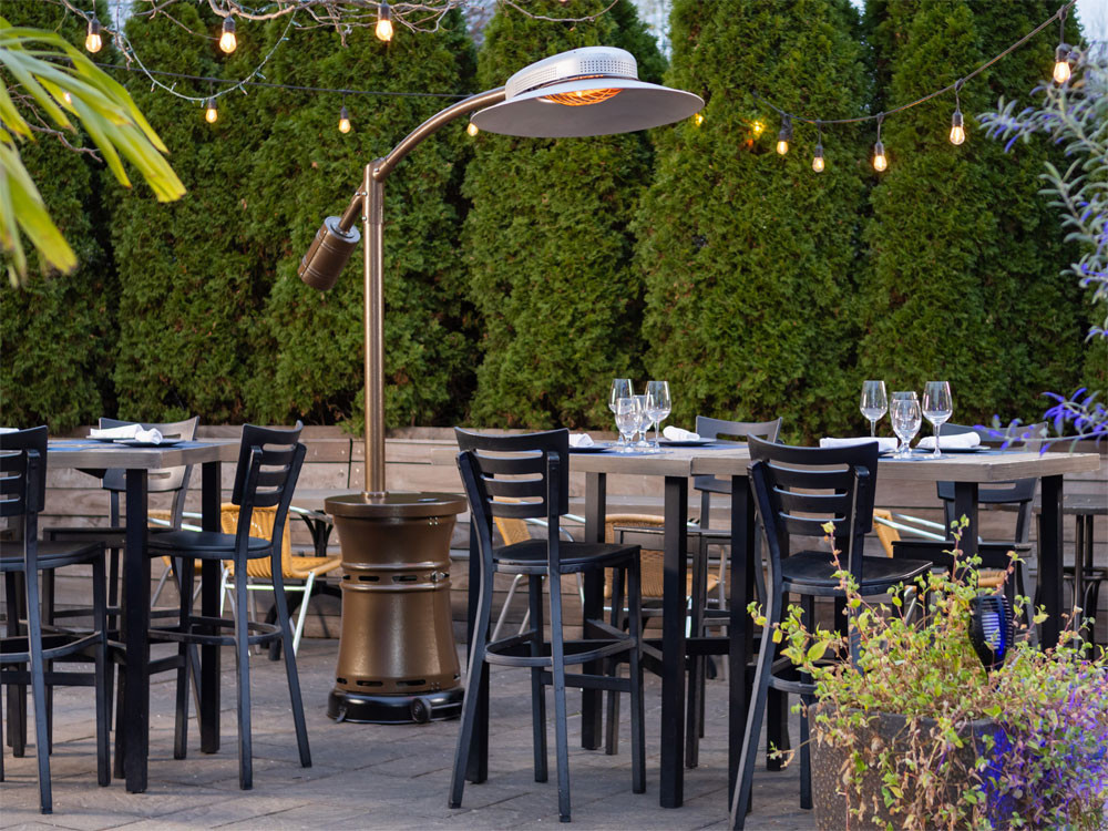 Paragon Outdoor 32,000 BTU Arc Cantilever Infrared Patio Heater - Hammered Bronze Paragon Outdoor 32,000 BTU Arc Cantilever Infrared Patio Heater - Hammered Bronze