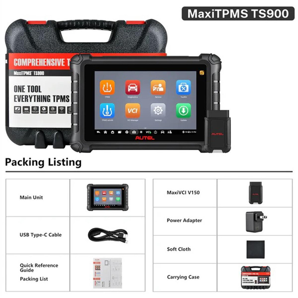 Autel MaxiTPMS TS900 3-in-1 TPMS, Diagnostics and Service Tablet Autel MaxiTPMS TS900 3-in-1 TPMS, Diagnostics and Service Tablet