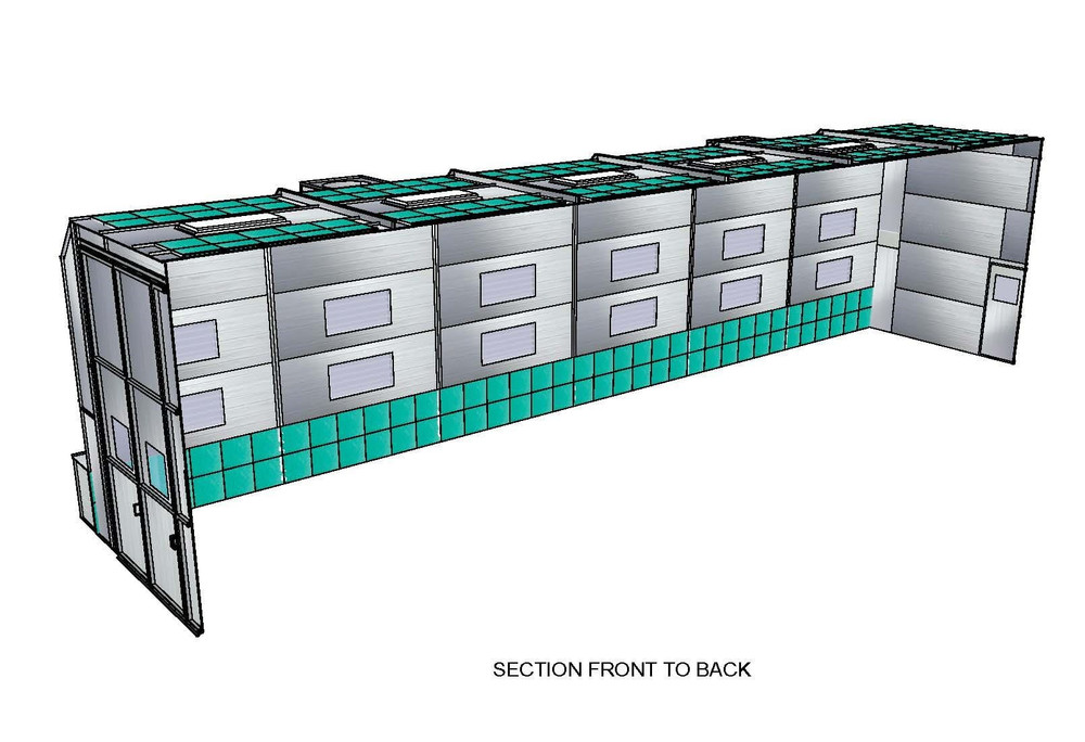 Tuxedo PBTSDD161764 Truck Side Down Draft Paint Booth - Made in USA