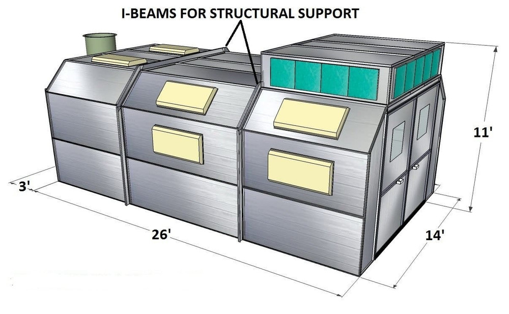 Tuxedo PBSD141129B Semi Down Air Intake Box Paint Booth - Made in USA