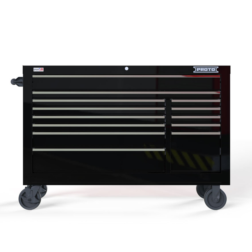 Proto Velocity 55" 13-Drawer Double Bank Roller Cabinet - Black