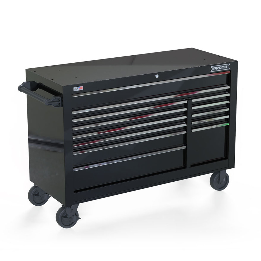 Proto Velocity 55" 13-Drawer Double Bank Roller Cabinet - Black