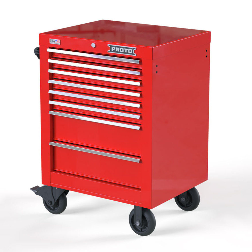 Proto Velocity 27" 8-Drawer Single Bank Roller Cabinet - Red