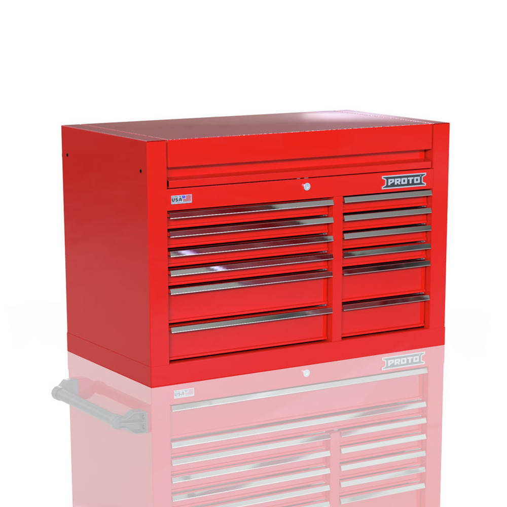 Proto Velocity 42" 12-Drawer Double Bank Top Chest - Red Proto Velocity 42" 12-Drawer Double Bank Top Chest - Red