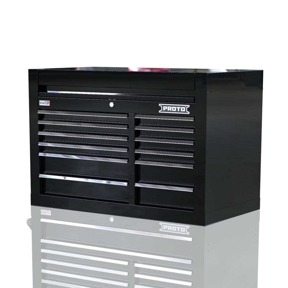 Proto Velocity 42" 12-Drawer Double Bank Top Chest - Black Proto Velocity 42" 12-Drawer Double Bank Top Chest - Black