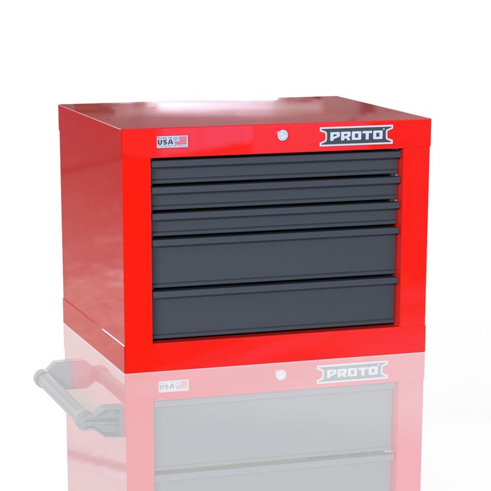 Proto Velocity 27" 5-Drawer Single Bank Top Chest - Red/Gray Proto Velocity 27" 5-Drawer Single Bank Top Chest - Red/Gray
