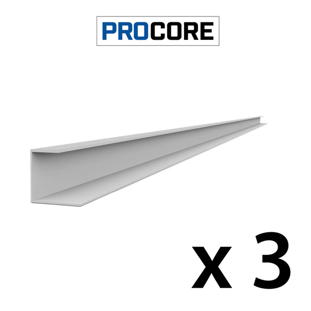 Proslat 8 ft. PROCORE PVC J Trim Pack (3-Pack) - Gray