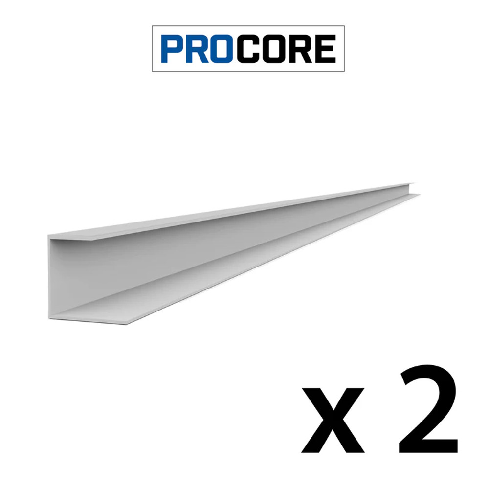 Proslat 8 ft. PROCORE PVC J Trim Pack (2-Pack) - Gray
